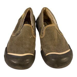 Keen Coronado Youth Kids size 1 Canvas flat Taupe color, Slip-on Shoes